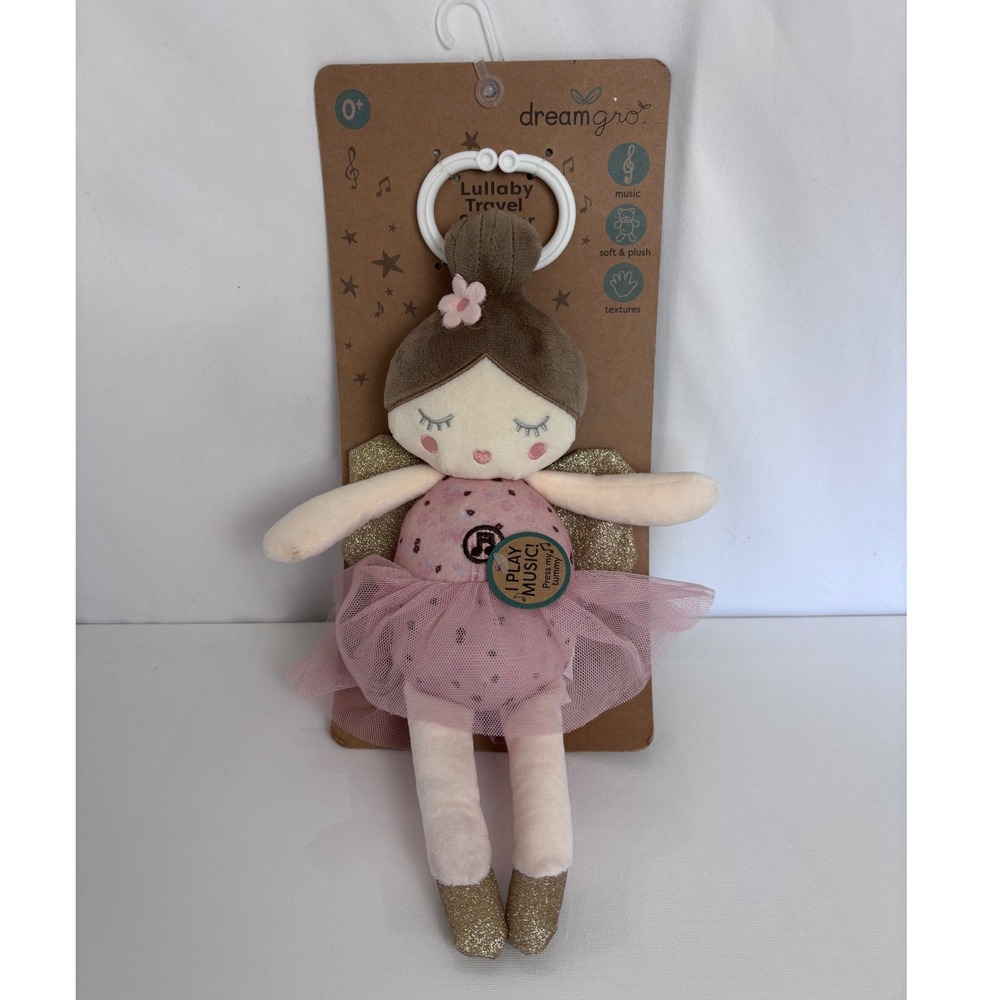 Dreamgro Lullaby Travel Soother Ballerina Musical Plush Pink Gold DH142-CO NEW